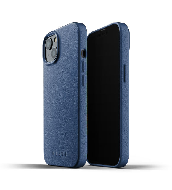 Funda de piel Mujjo iPhone 13 color azul